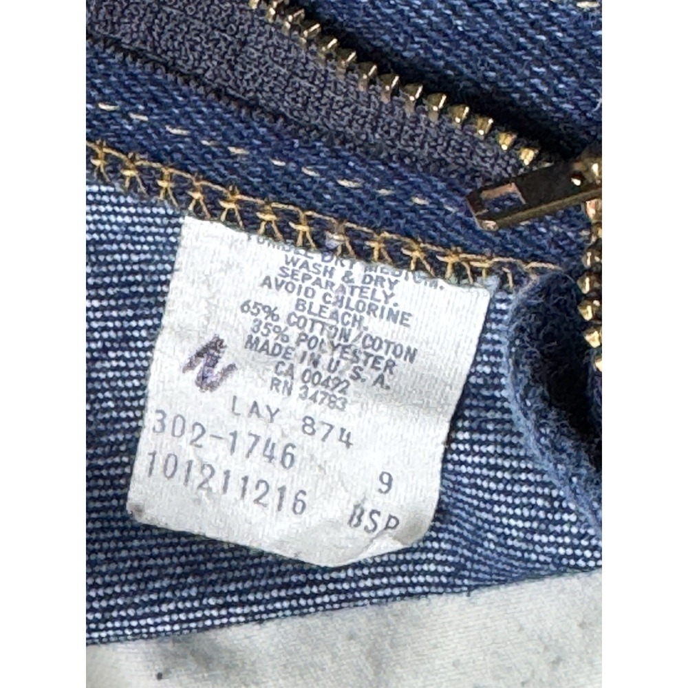 Vintage Lee Women's Dark Blue Jeans Size 9 Straight Leg Made in USA Denim - Picture 4 of 9